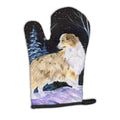 Starry Night Australian Shepherd Oven Mitt Heat Resistant Thick Oven Mitt for Hot Pans and Oven, Kitchen Mitt Protect Hands, Cooking Baking Glove