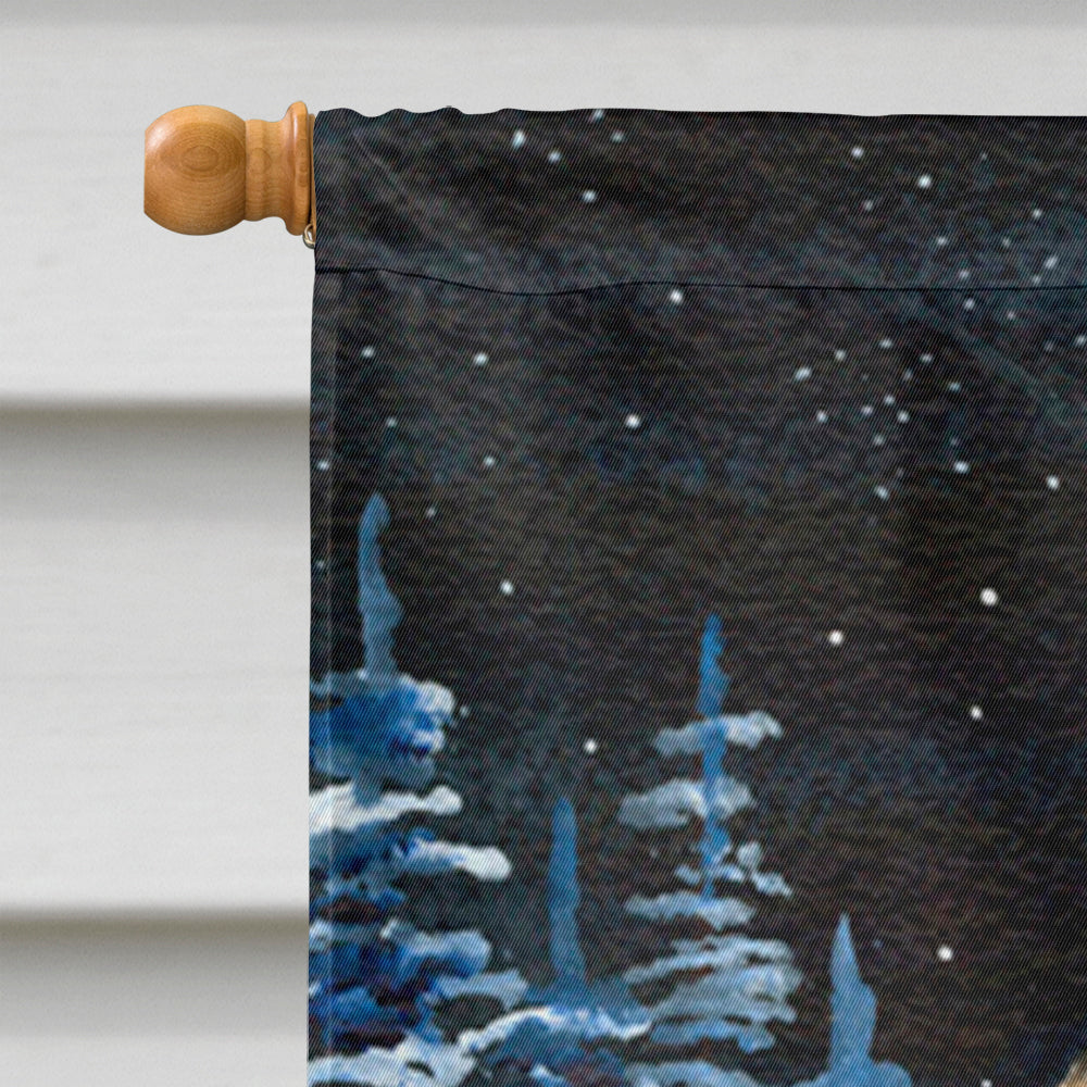 Starry Night Airedale House Flag 28x40 Porch Sleeve Pole Decorative Outside Yard Banner Artwork Wall Hanging, Polyester