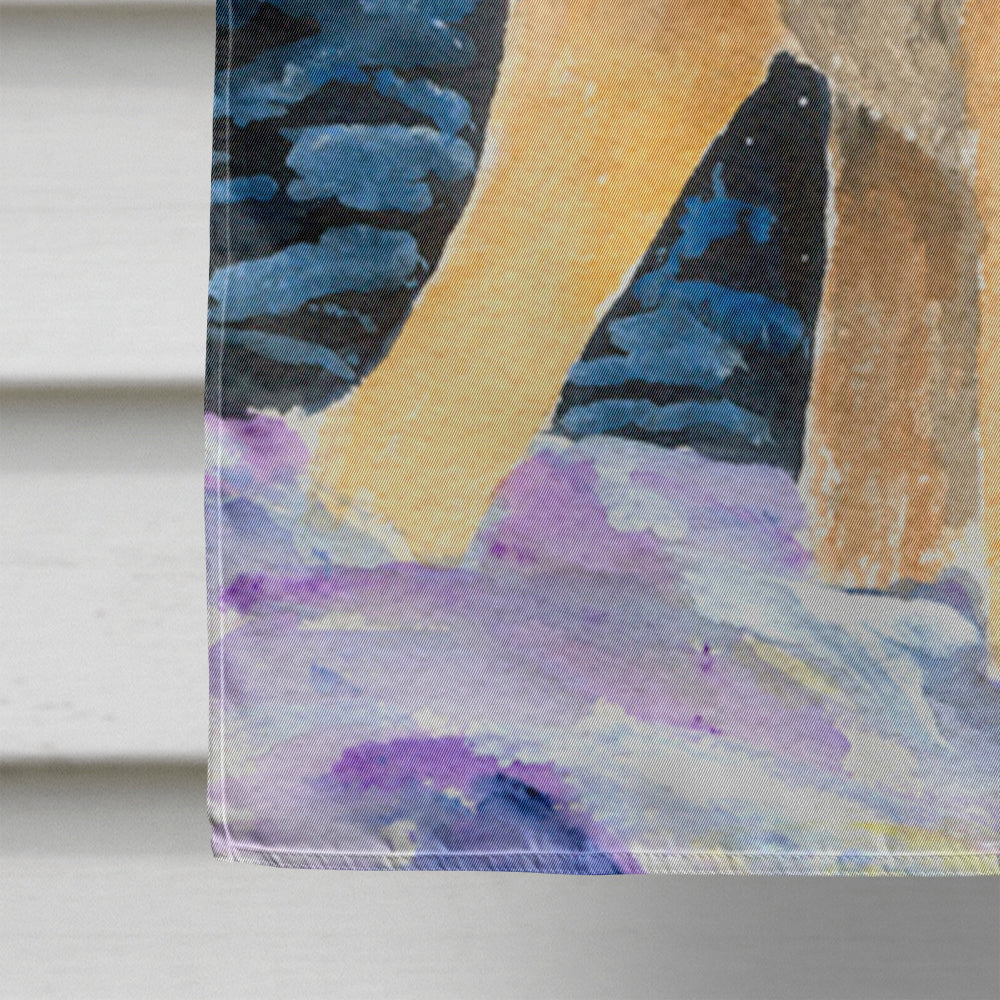 Starry Night Airedale House Flag 28x40 Porch Sleeve Pole Decorative Outside Yard Banner Artwork Wall Hanging, Polyester