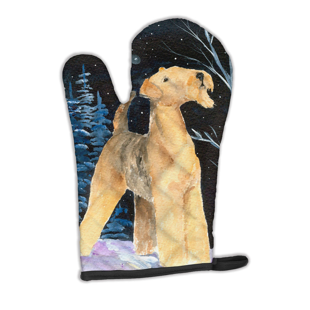 Starry Night Airedale Oven Mitt Heat Resistant Thick Oven Mitt for Hot Pans and Oven, Kitchen Mitt Protect Hands, Cooking Baking Glove