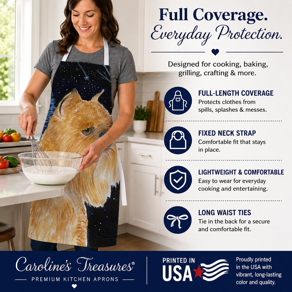 Starry Night Brussels Griffon Apron Cooking Kitchen Server Baking Crafts Gardening for Adult Women Men, Unisex, Large, Multicolor