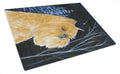 Starry Night Brussels Griffon Cutting Board Tempered Glass Kitchen Cutting Surface, Heat Resistant Chopping, Non-Slip Feet, Food Prep & Serving