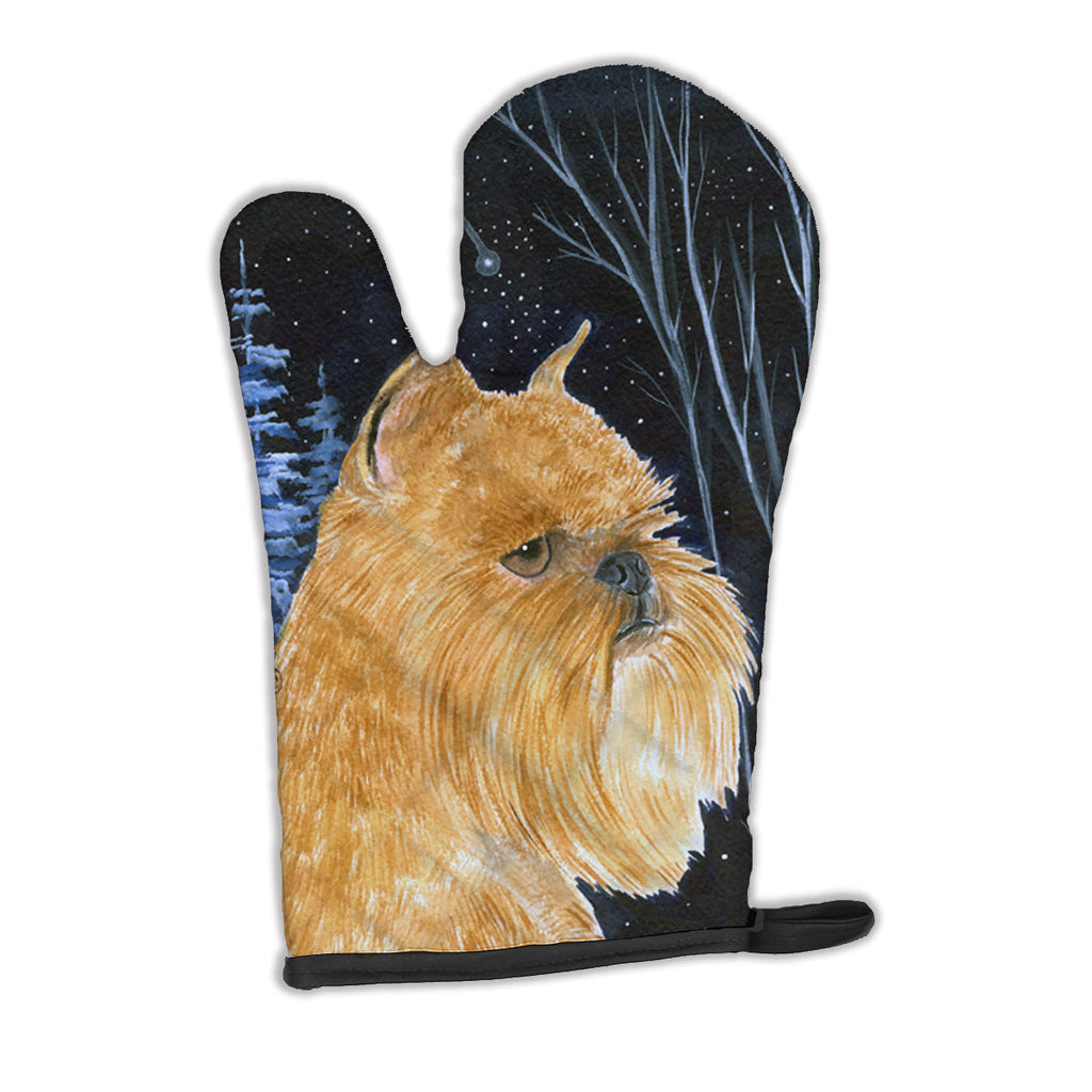 Starry Night Brussels Griffon Oven Mitt Heat Resistant Thick Oven Mitt for Hot Pans and Oven, Kitchen Mitt Protect Hands, Cooking Baking Glove