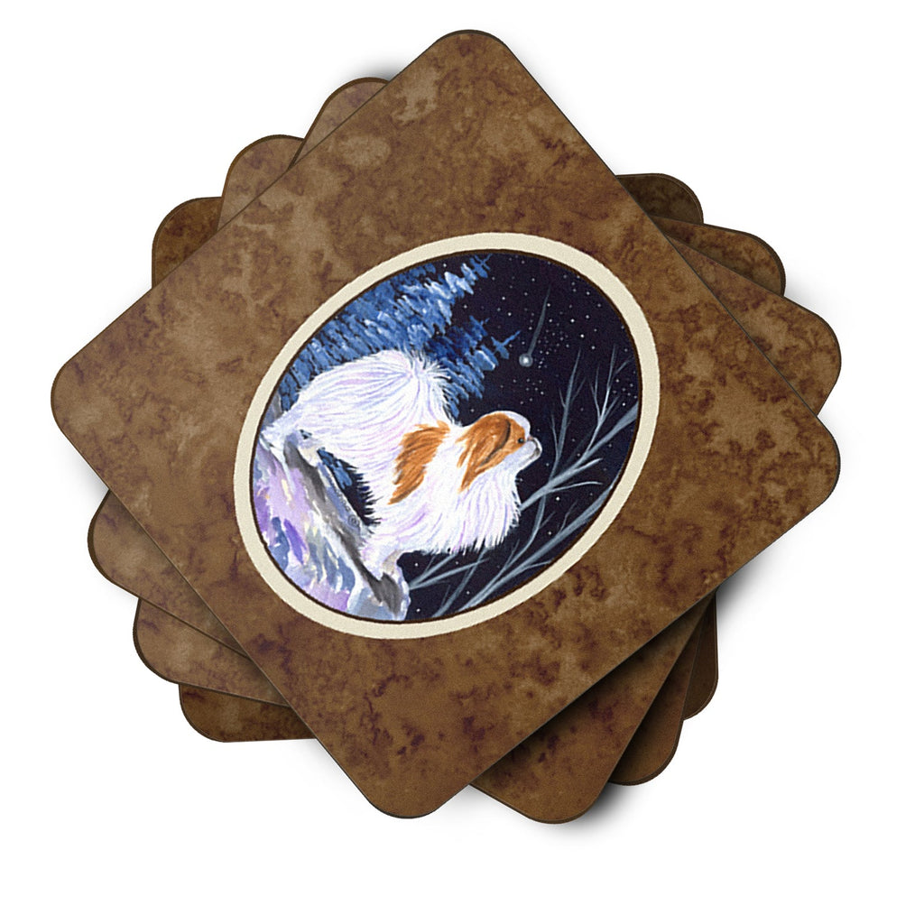 Starry Night Japanese Chin Foam Coasters Set of 4 Cup Coasters for Indoor Outdoor, Tabletop Protection, Anti Slip, Mouse pad Material