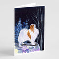 Starry Night Japanese Chin Greeting Cards Pack of 8 Blank Cards with Envelopes Whimsical A7 Size 5x7