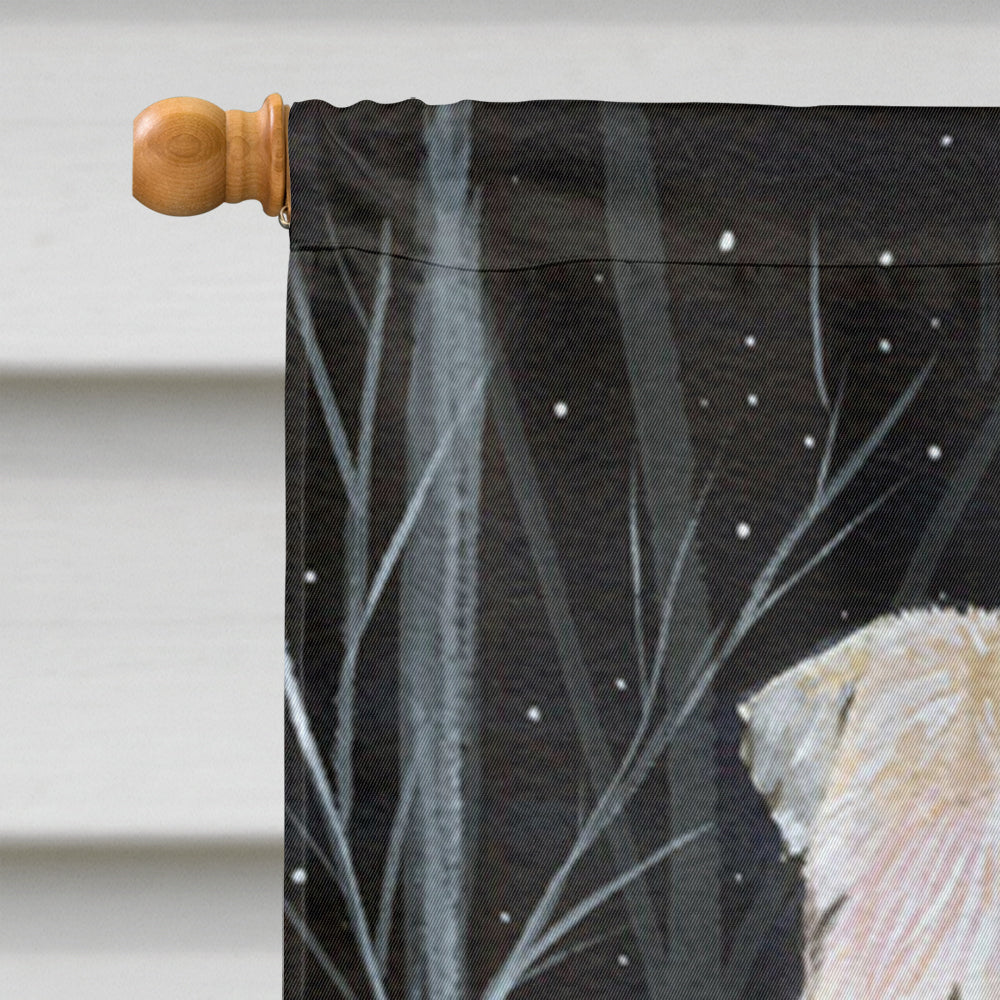 Starry Night Wheaten Terrier Soft Coated House Flag 28x40 Porch Sleeve Pole Decorative Outside Yard Banner Artwork Wall Hanging, Polyester