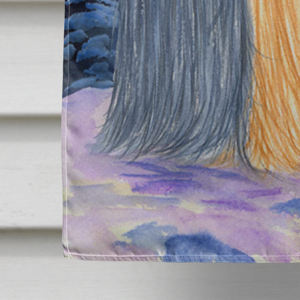 Starry Night Yorkie House Flag 28x40 Porch Sleeve Pole Decorative Outside Yard Banner Artwork Wall Hanging, Polyester