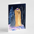 Starry Night Yorkie Greeting Cards Pack of 8 Blank Cards with Envelopes Whimsical A7 Size 5x7