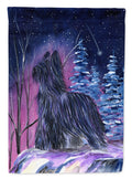 Starry Night Briard House Flag 28x40 Porch Sleeve Pole Decorative Outside Yard Banner Artwork Wall Hanging, Polyester