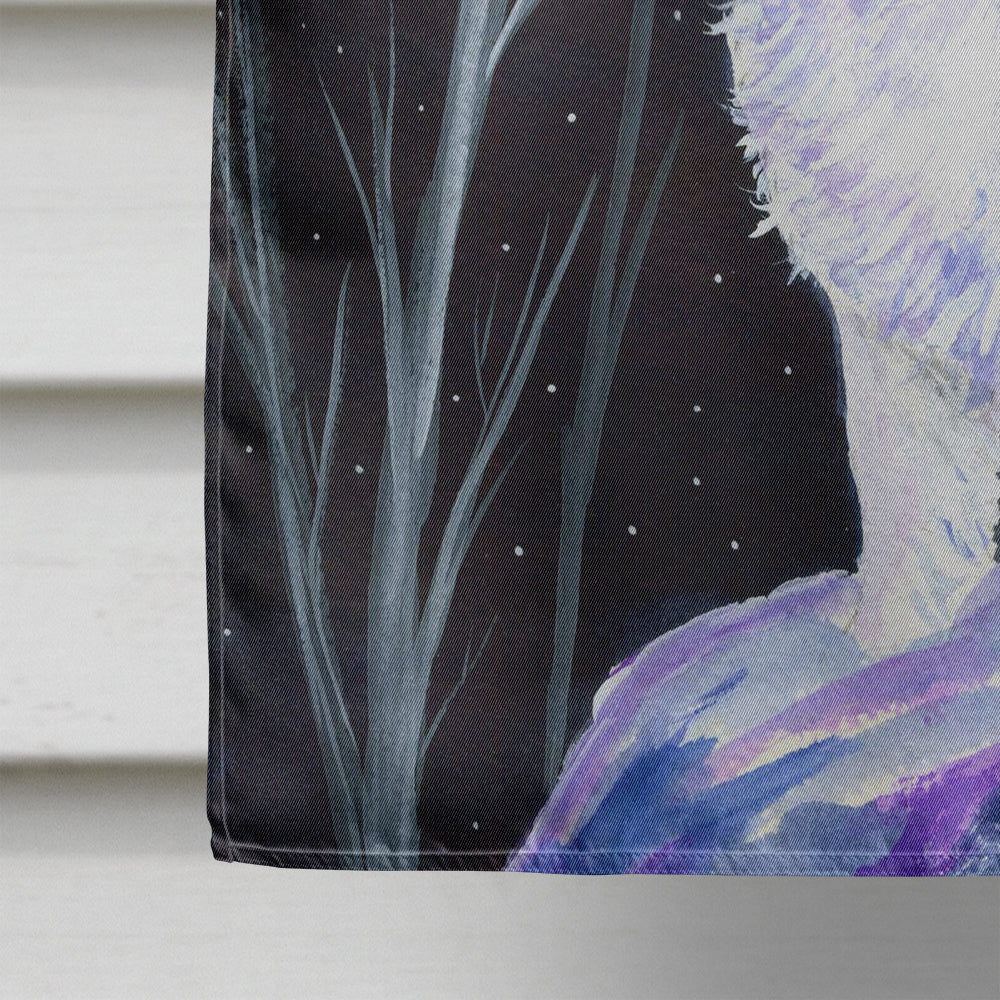 Starry Night Australian Shepherd House Flag 28x40 Porch Sleeve Pole Decorative Outside Yard Banner Artwork Wall Hanging, Polyester