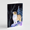 Starry Night Australian Shepherd Greeting Cards Pack of 8 Blank Cards with Envelopes Whimsical A7 Size 5x7