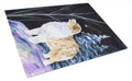 Starry Night Australian Shepherd Cutting Board Tempered Glass Kitchen Cutting Surface, Heat Resistant Chopping, Non-Slip Feet, Food Prep & Serving
