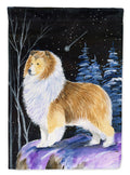 Starry Night Sheltie House Flag 28x40 Porch Sleeve Pole Decorative Outside Yard Banner Artwork Wall Hanging, Polyester