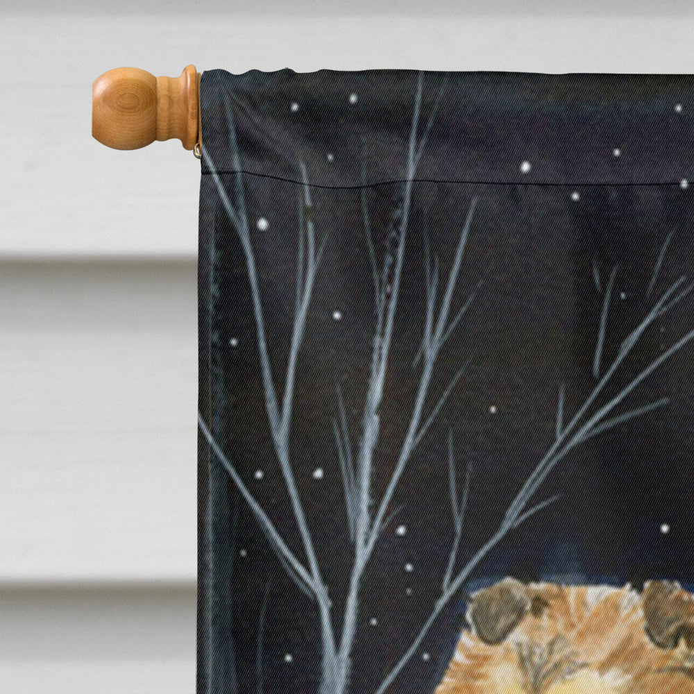 Starry Night Sheltie House Flag 28x40 Porch Sleeve Pole Decorative Outside Yard Banner Artwork Wall Hanging, Polyester