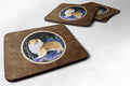 Starry Night Sheltie Foam Coasters Set of 4 Cup Coasters for Indoor Outdoor, Tabletop Protection, Anti Slip, Mouse pad Material