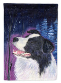 Starry Night Border Collie House Flag 28x40 Porch Sleeve Pole Decorative Outside Yard Banner Artwork Wall Hanging, Polyester