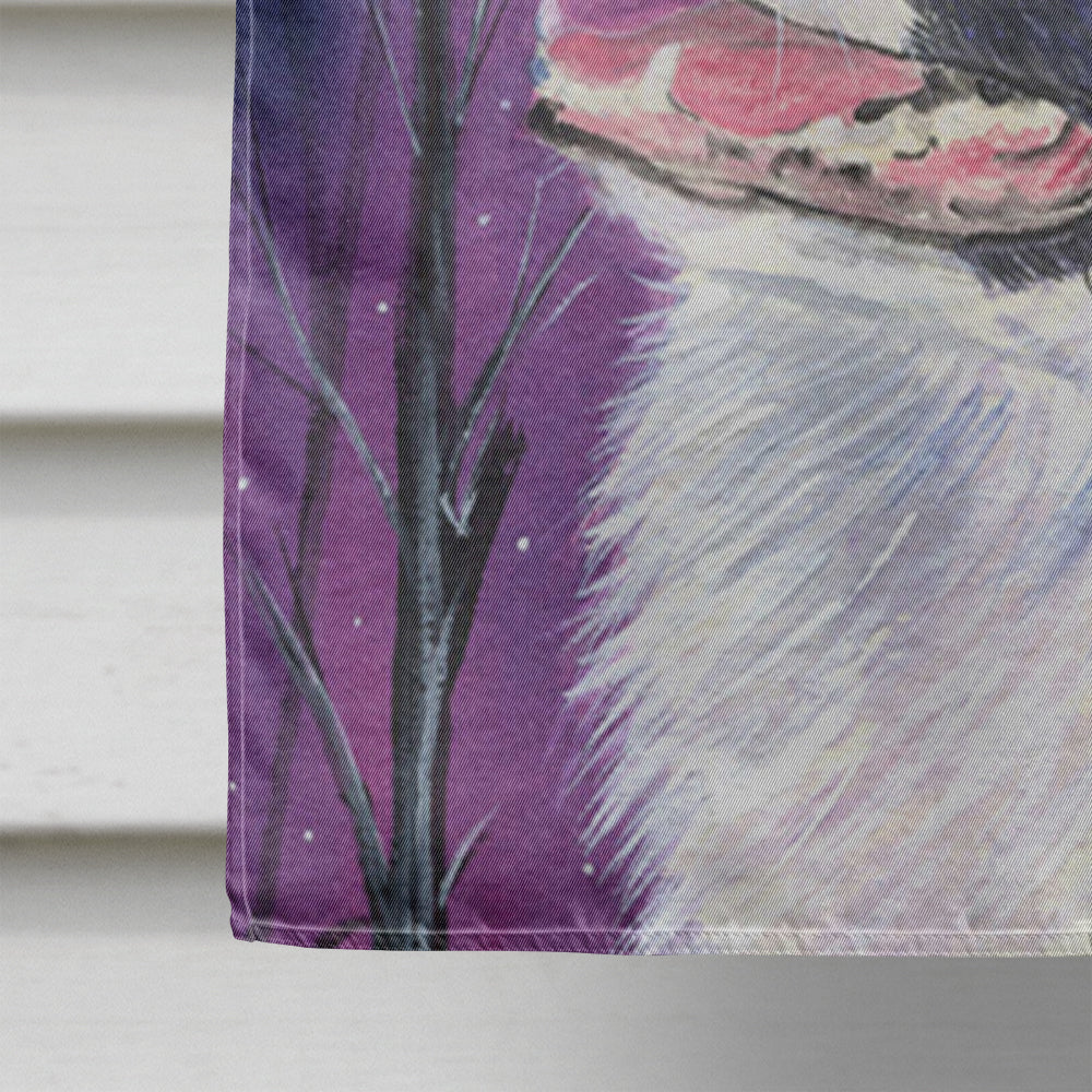Starry Night Border Collie House Flag 28x40 Porch Sleeve Pole Decorative Outside Yard Banner Artwork Wall Hanging, Polyester
