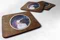 Starry Night Border Collie Foam Coasters Set of 4 Cup Coasters for Indoor Outdoor, Tabletop Protection, Anti Slip, Mouse pad Material