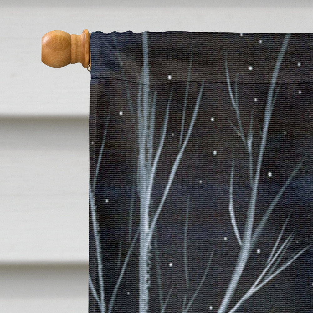 Starry Night Dalmatian House Flag 28x40 Porch Sleeve Pole Decorative Outside Yard Banner Artwork Wall Hanging, Polyester