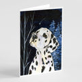 Starry Night Dalmatian Greeting Cards Pack of 8 Blank Cards with Envelopes Whimsical A7 Size 5x7