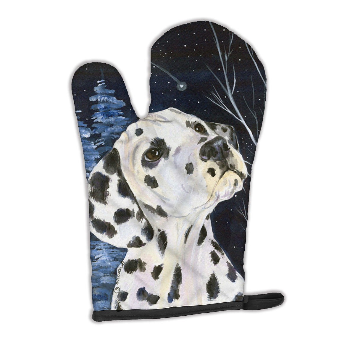 Starry Night Dalmatian Oven Mitt Heat Resistant Thick Oven Mitt for Hot Pans and Oven, Kitchen Mitt Protect Hands, Cooking Baking Glove