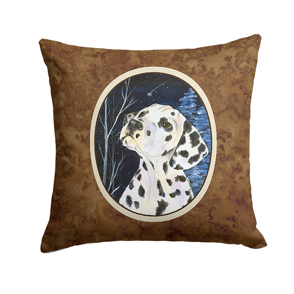 Starry Night Dalmatian Decorative Throw Pillow 14x14 Indoor Outdoor Accent Cushion, Fabric Cover with Insert for Sofa, Bed, Porch & Living Room