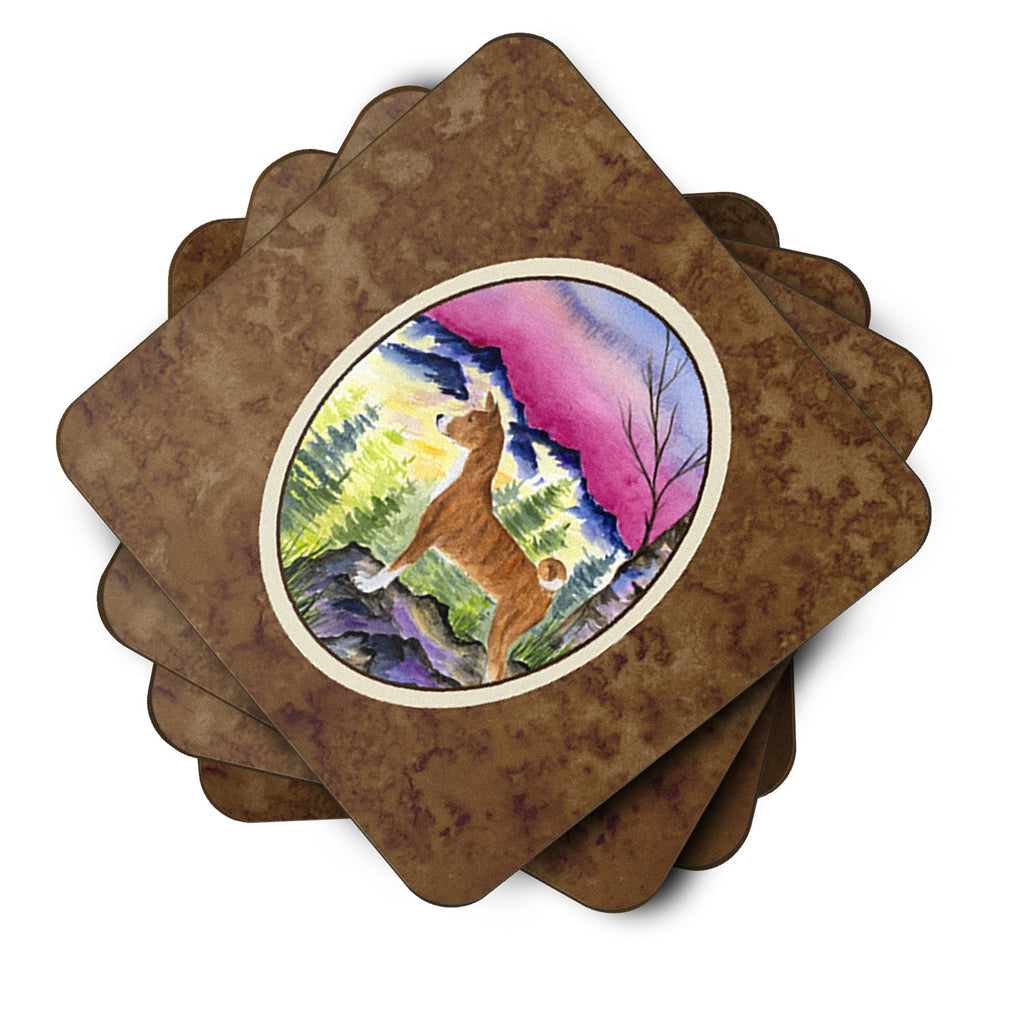 Basenji Foam Coasters Set of 4 Cup Coasters for Indoor Outdoor, Tabletop Protection, Anti Slip, Mouse pad Material