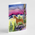 Basenji Greeting Cards Pack of 8 Blank Cards with Envelopes Whimsical A7 Size 5x7
