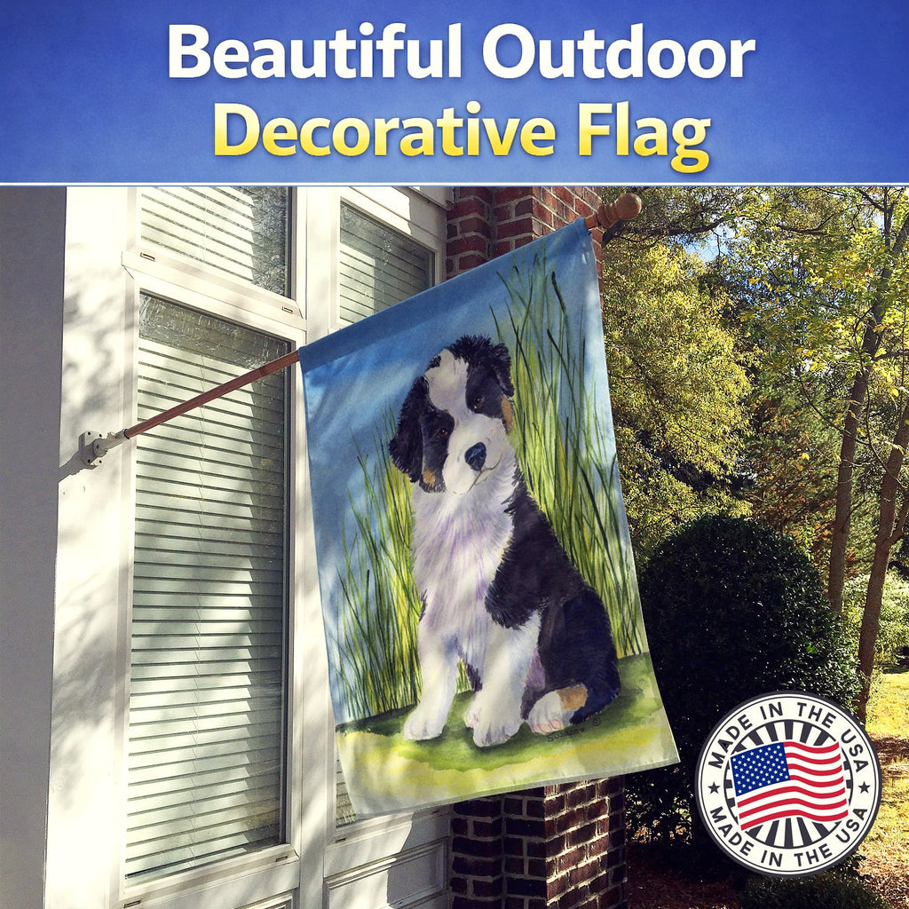 Australian Shepherd House Flag 28x40 Porch Sleeve Pole Decorative Outside Yard Banner Artwork Wall Hanging, Polyester