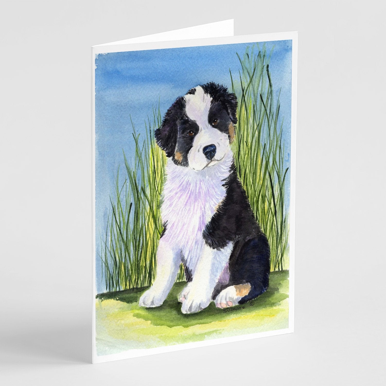Australian Shepherd Greeting Cards Pack of 8 Blank Cards with Envelopes Whimsical A7 Size 5x7