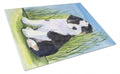 Australian Shepherd Cutting Board Tempered Glass Kitchen Cutting Surface, Heat Resistant Chopping, Non-Slip Feet, Food Prep & Serving