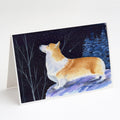 Starry Night Corgi Greeting Cards Pack of 8 Blank Cards with Envelopes Whimsical A7 Size 5x7