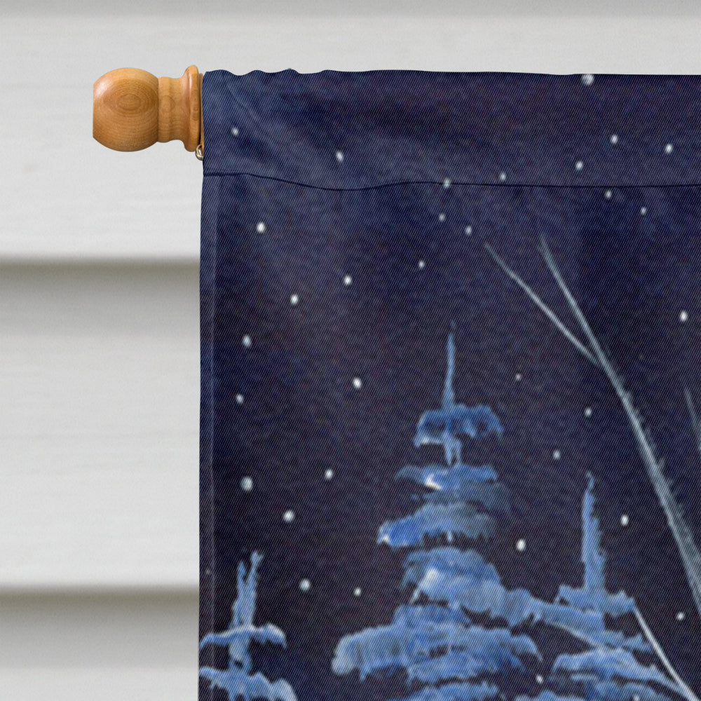 Starry Night Japanese Chin House Flag 28x40 Porch Sleeve Pole Decorative Outside Yard Banner Artwork Wall Hanging, Polyester