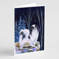 Starry Night Japanese Chin Greeting Cards Pack of 8 Blank Cards with Envelopes Whimsical A7 Size 5x7