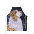 Starry Night Australian Shepherd Apron Cooking Kitchen Server Baking Crafts Gardening for Adult Women Men, Unisex, Large, Multicolor