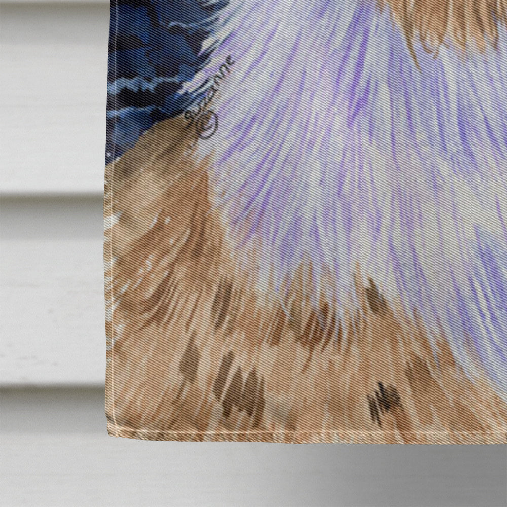 Starry Night Australian Shepherd House Flag 28x40 Porch Sleeve Pole Decorative Outside Yard Banner Artwork Wall Hanging, Polyester