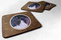 Starry Night Papillon Foam Coasters Set of 4 Cup Coasters for Indoor Outdoor, Tabletop Protection, Anti Slip, Mouse pad Material