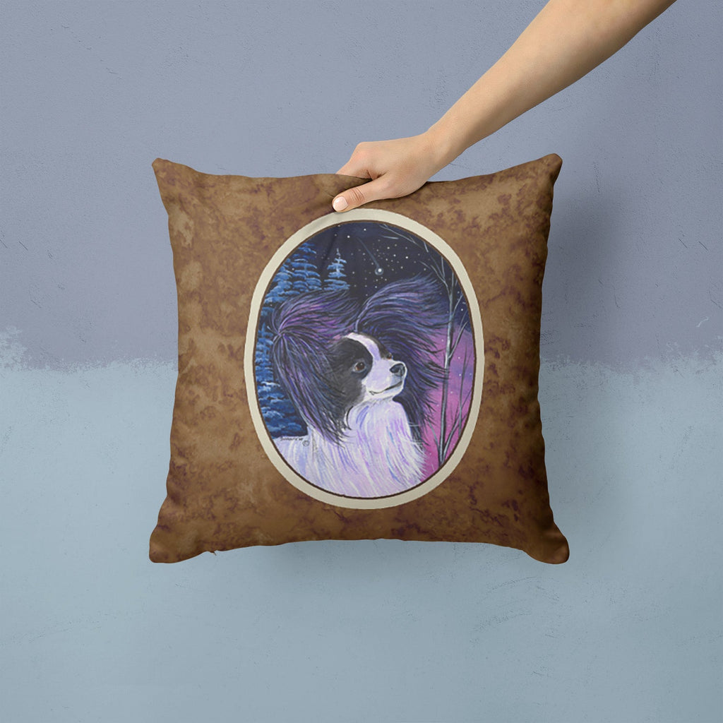 Starry Night Papillon Decorative Throw Pillow 14x14 Indoor Outdoor Accent Cushion, Fabric Cover with Insert for Sofa, Bed, Porch & Living Room