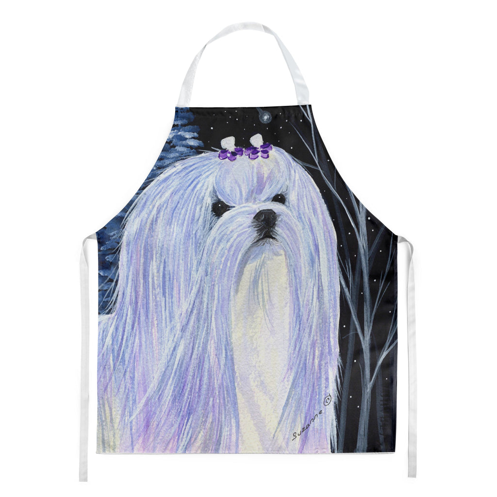 Starry Night Maltese Apron Cooking Kitchen Server Baking Crafts Gardening for Adult Women Men, Unisex, Large, Multicolor