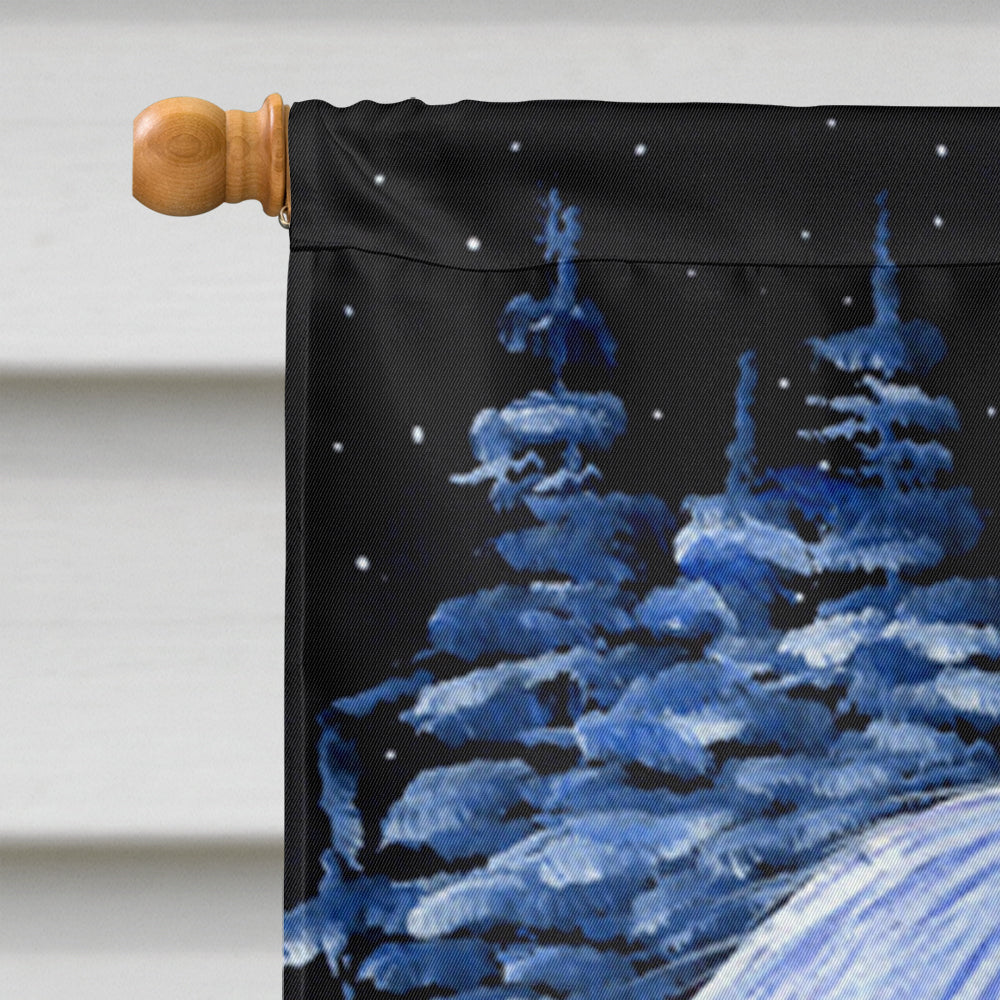 Starry Night Maltese House Flag 28x40 Porch Sleeve Pole Decorative Outside Yard Banner Artwork Wall Hanging, Polyester