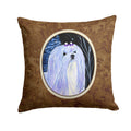 Starry Night Maltese Decorative Throw Pillow 14x14 Indoor Outdoor Accent Cushion, Fabric Cover with Insert for Sofa, Bed, Porch & Living Room