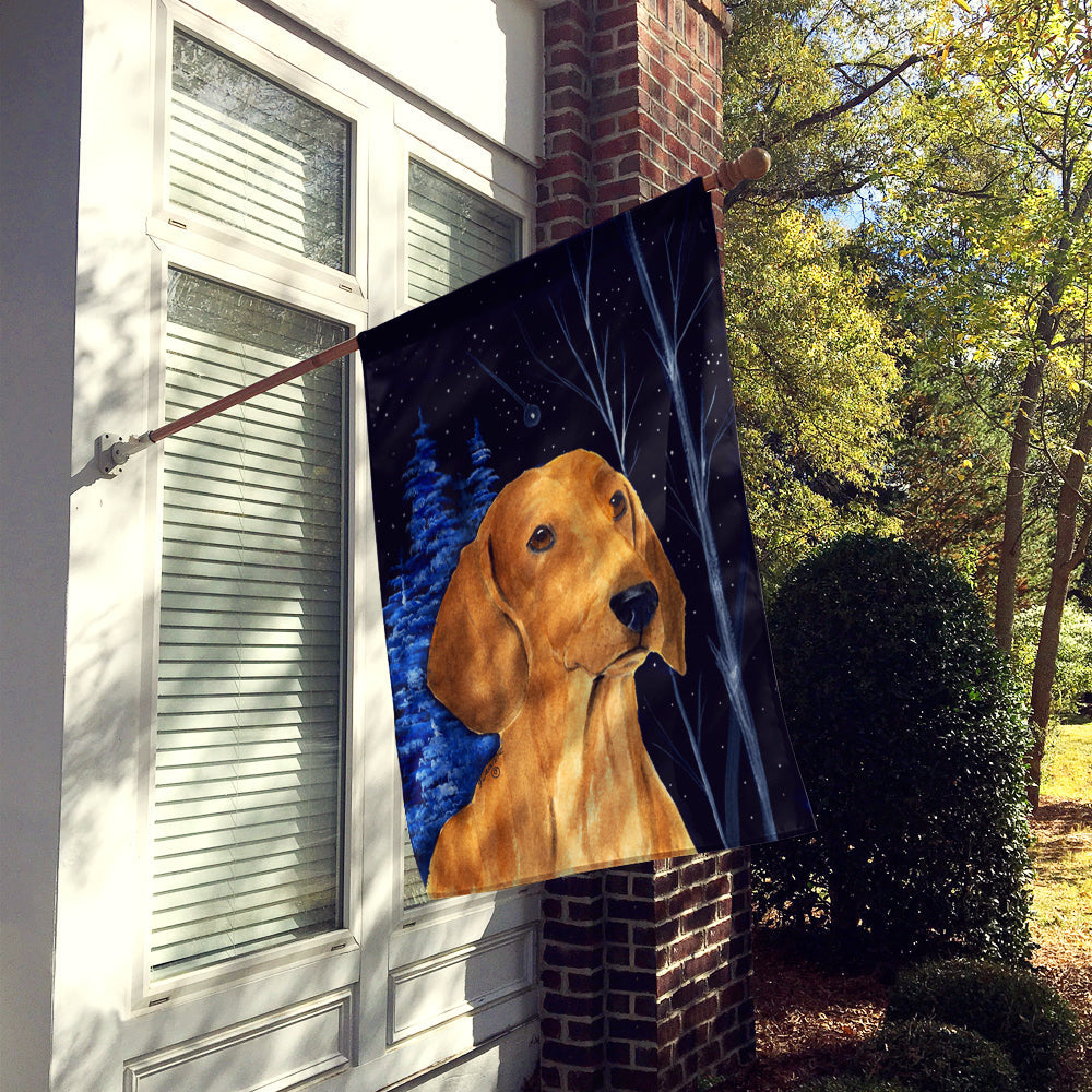 Starry Night Dachshund House Flag 28x40 Porch Sleeve Pole Decorative Outside Yard Banner Artwork Wall Hanging, Polyester