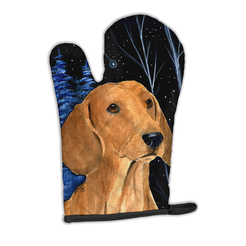 Starry Night Dachshund Oven Mitt Heat Resistant Thick Oven Mitt for Hot Pans and Oven, Kitchen Mitt Protect Hands, Cooking Baking Glove