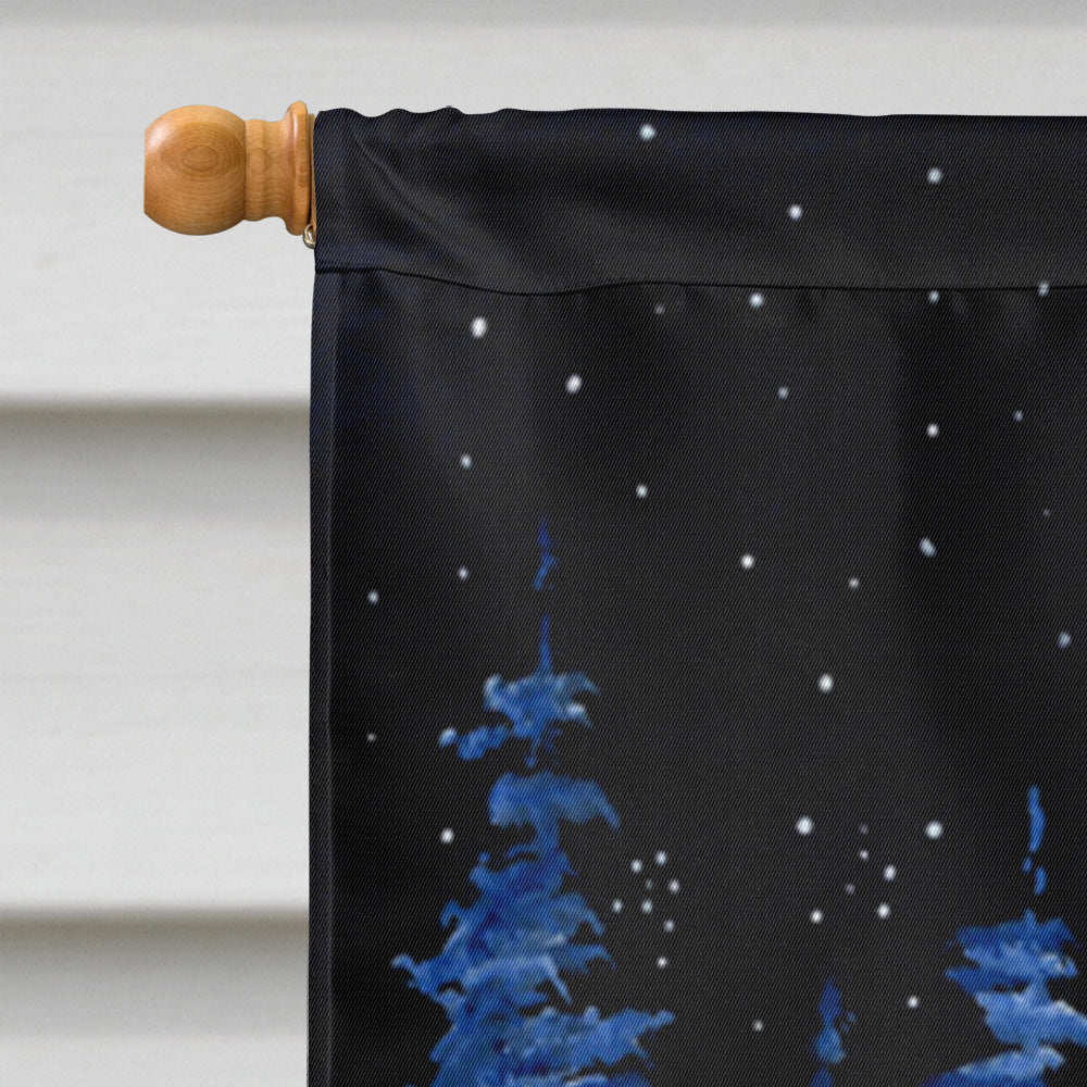 Starry Night Keeshond House Flag 28x40 Porch Sleeve Pole Decorative Outside Yard Banner Artwork Wall Hanging, Polyester