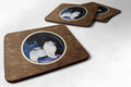 Starry Night Keeshond Foam Coasters Set of 4 Cup Coasters for Indoor Outdoor, Tabletop Protection, Anti Slip, Mouse pad Material