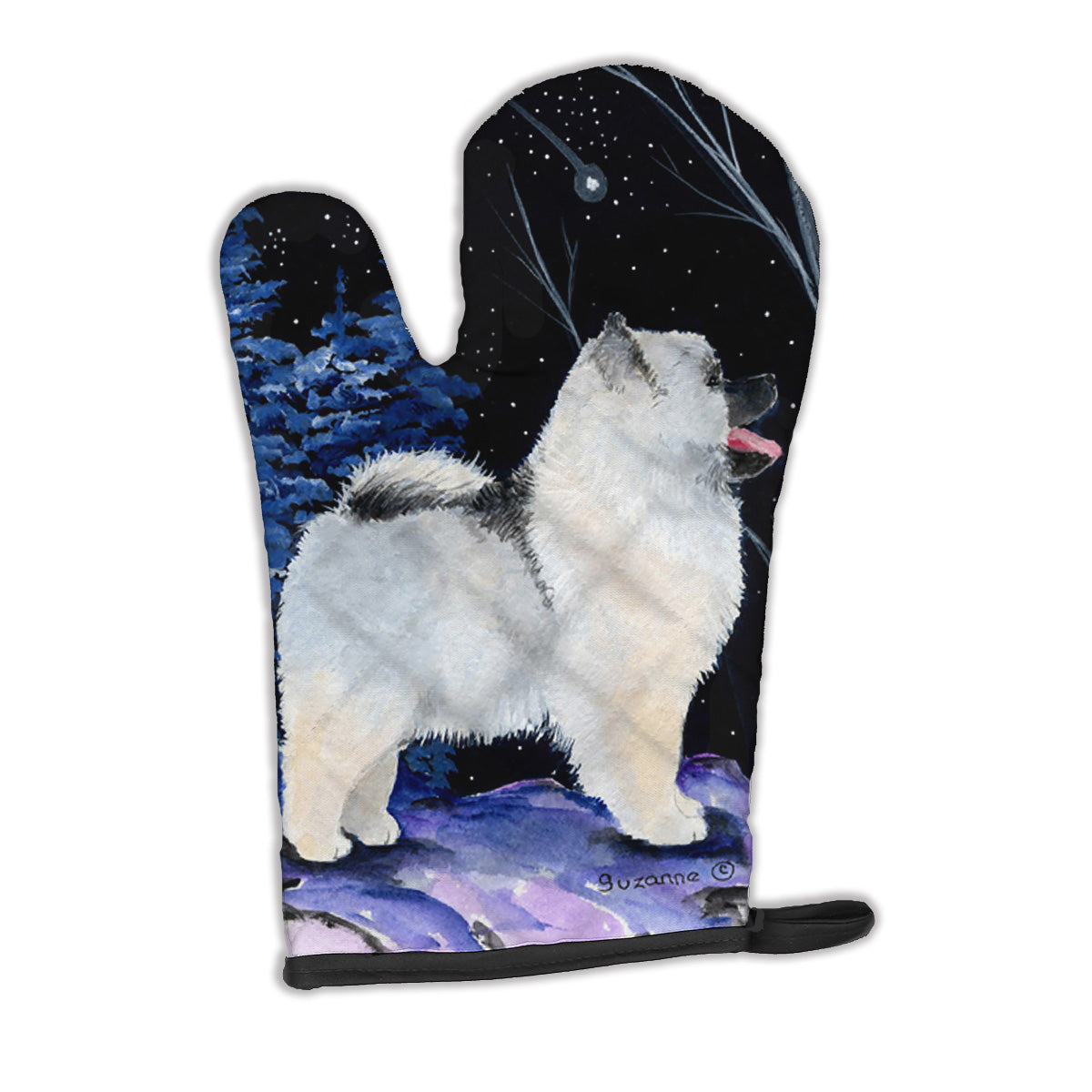 Starry Night Keeshond Oven Mitt Heat Resistant Thick Oven Mitt for Hot Pans and Oven, Kitchen Mitt Protect Hands, Cooking Baking Glove