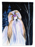 Starry Night Shih Tzu House Flag 28x40 Porch Sleeve Pole Decorative Outside Yard Banner Artwork Wall Hanging, Polyester