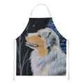 Starry Night Australian Shepherd Apron Cooking Kitchen Server Baking Crafts Gardening for Adult Women Men, Unisex, Large, Multicolor