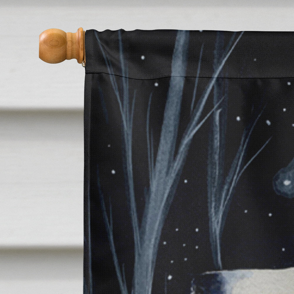 Starry Night Australian Shepherd House Flag 28x40 Porch Sleeve Pole Decorative Outside Yard Banner Artwork Wall Hanging, Polyester