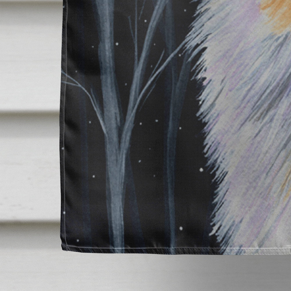 Starry Night Australian Shepherd House Flag 28x40 Porch Sleeve Pole Decorative Outside Yard Banner Artwork Wall Hanging, Polyester